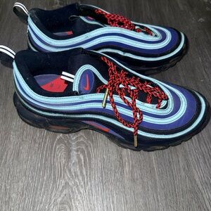 Nike Air Max 97 Black and Blue with Red Accents